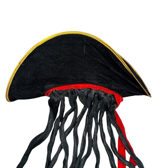 Dread Pirate Roberts Hat With Hair Accessory Halloween Costume New - Picture 3 of 3